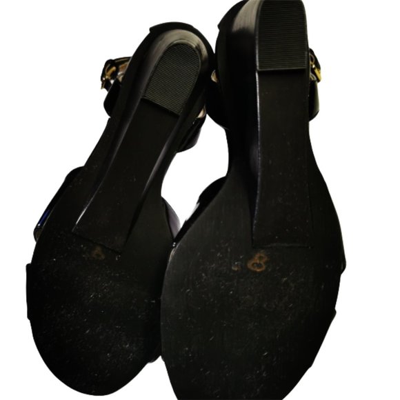 Tahari womens wedge sandals, black, straps size 8 - Picture 3 of 8